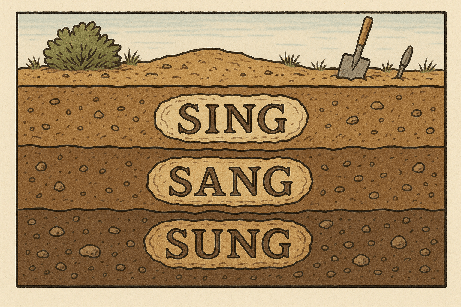 The Fossil in ‘Sing, Sang, Sung’: Ablaut