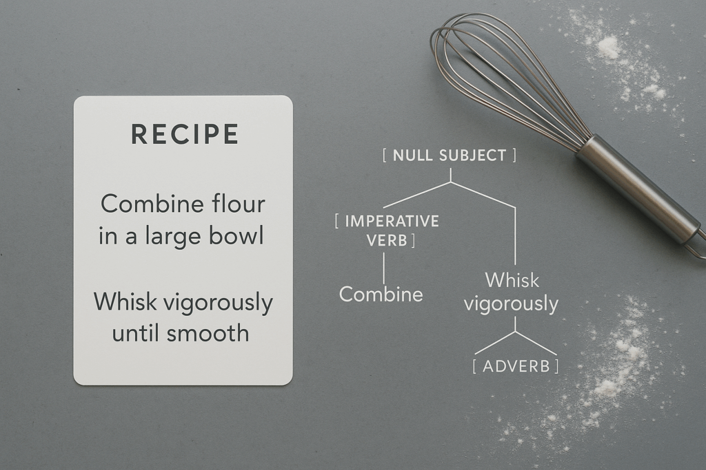 The Grammar of a Recipe: A Linguistic Puzzle