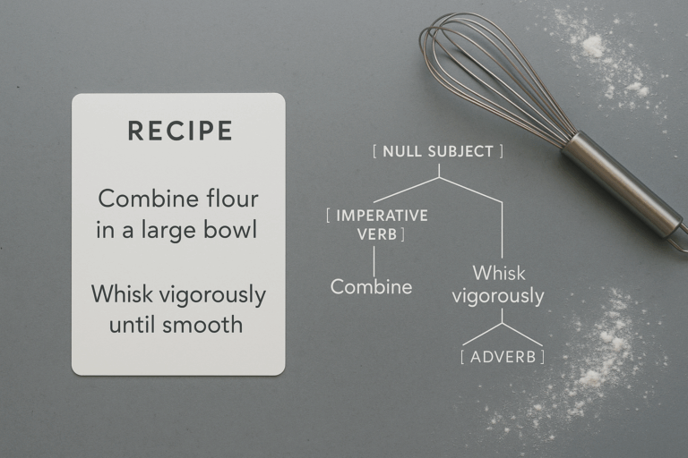 The Grammar of a Recipe: A Linguistic Puzzle